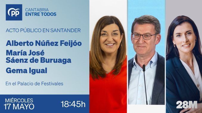 Feijóo participa en un mitin en Santander