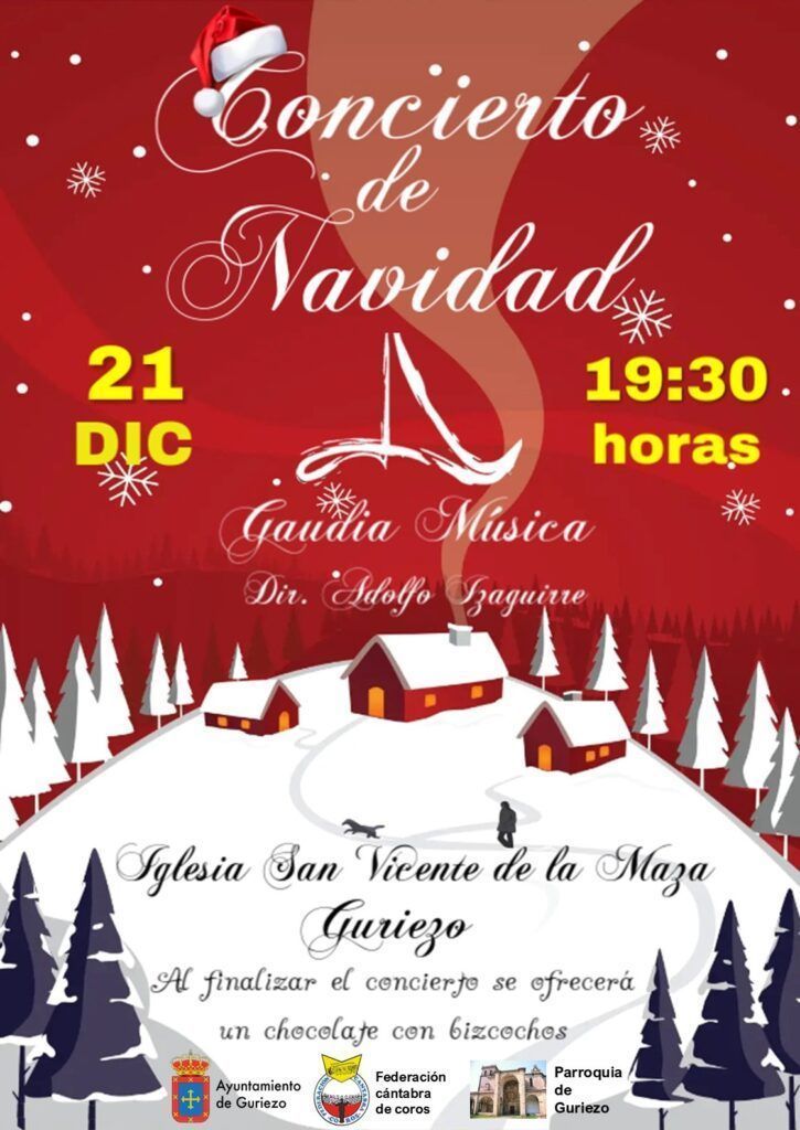 Sábado 21 de diciembre, 19.30 Gaudia Música en Guriezo