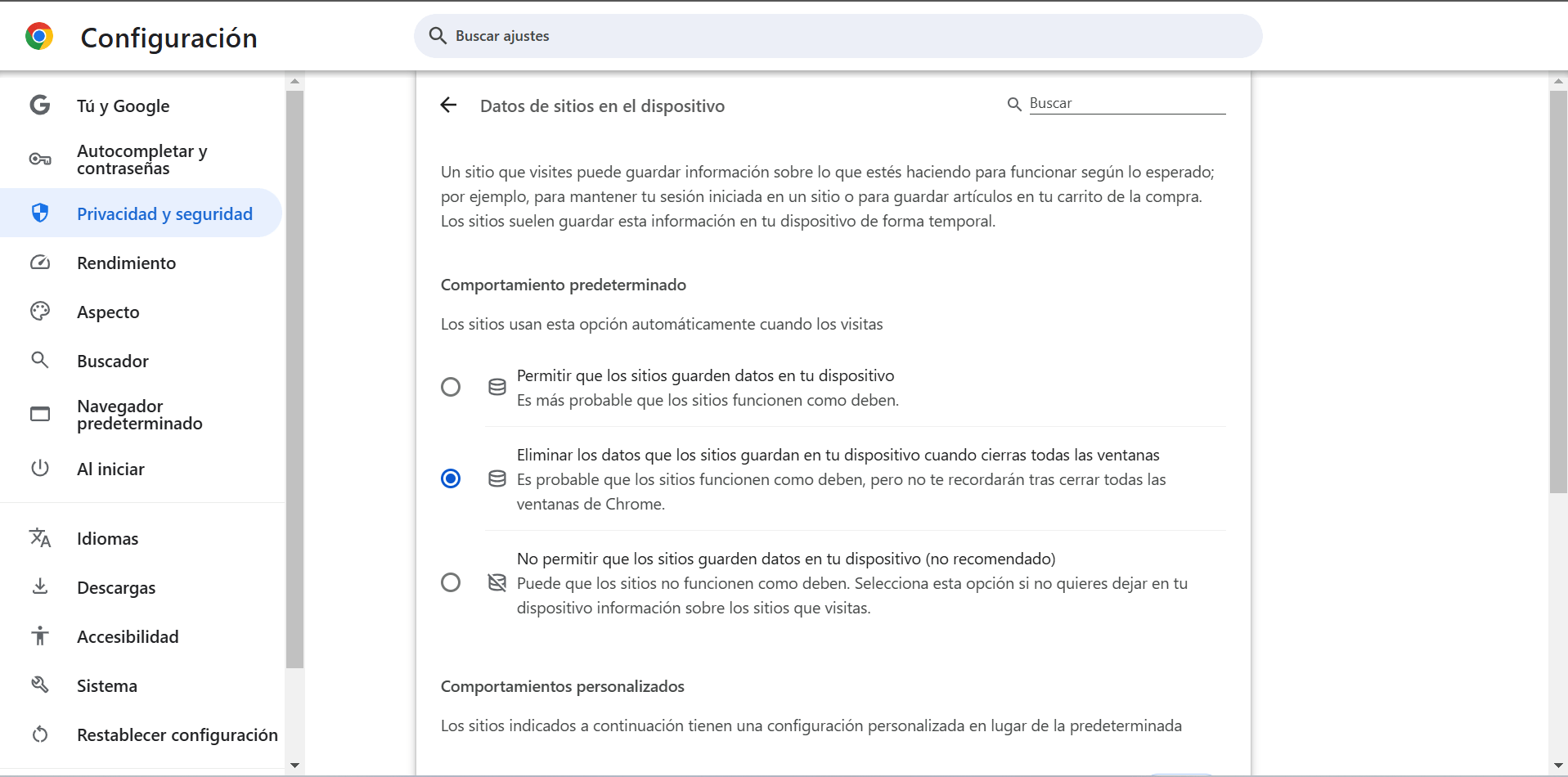 Chrome, privacidad y seguridad