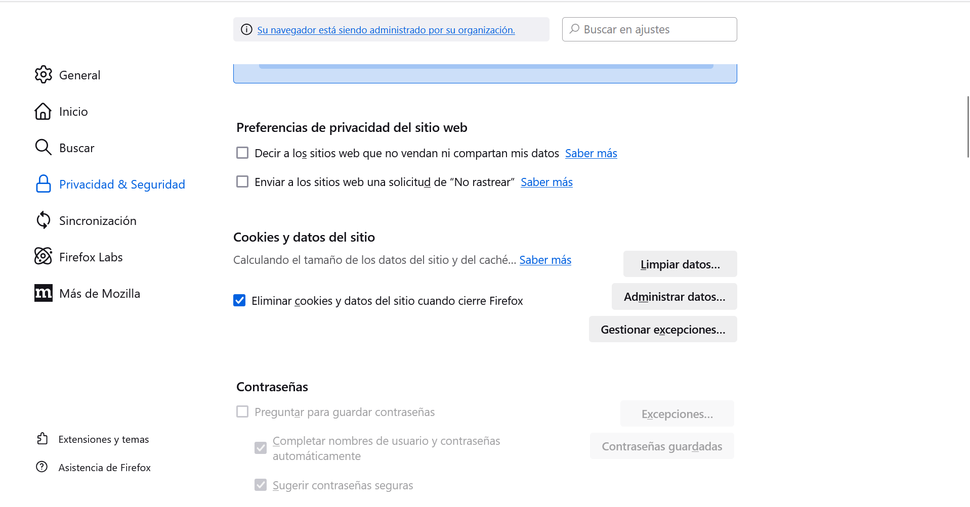 firefox, privacidad y seguridad