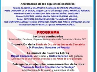 Miércoles 19 de febrero, 19.00 Miguel Cadavieco y Carlos Sánchez en el Día de las Letras de Cantabria.