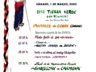 Sábado 1 de marzo, 18.00 El Coro Tierra Verde y los Cantores de Genoz cantarán las marzas en La Albericia.