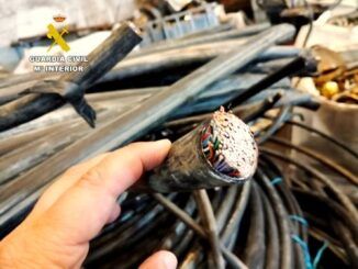 La Guardia Civil desmonta una trama que se apropió de 3.345 kilos de cable de cobre