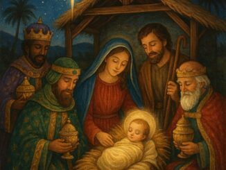 Es Navidad el niño ya nació y los Reyes Magos se dirigen a Belén