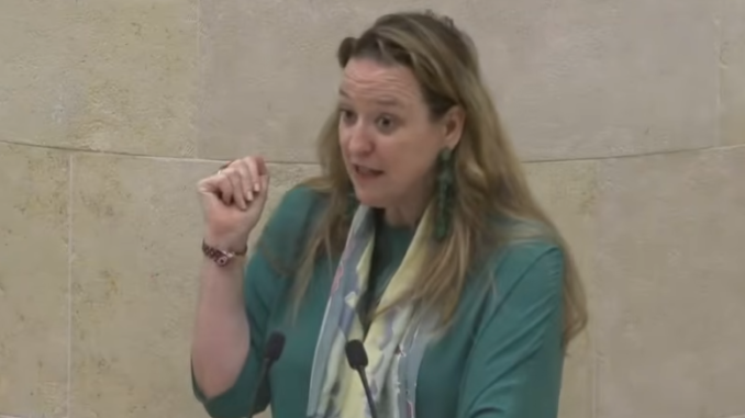 Leticia Diaz ha criticado la tibieza del Partido Popular, afeándole su «preocupante asimilación de los postulados regionalistas»