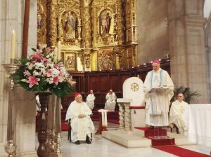 Santander, en la festividad de la Virgen María, con el obispo Arturo Ros y el cardenal Carlos Osoro