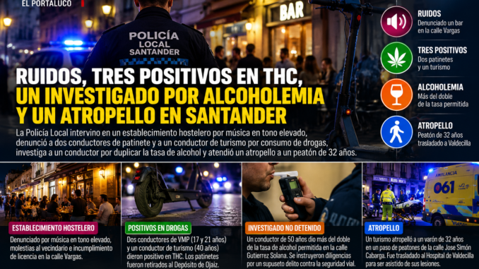 Ruidos, tres positivos en THC, una alcoholemia y un atropello marcan las últimas intervenciones de la Policía Local Ruidos, tres positivos en THC, una alcoholemia y un atropello marcan las últimas intervenciones de la Policía Local