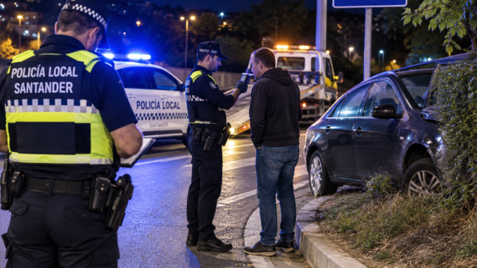 Un conductor da positivo en cocaína tras sufrir una salida de vía en Santander
