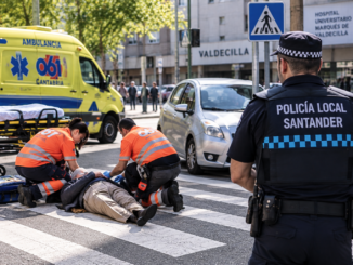 Un hombre de 79 años resulta herido tras ser atropellado en un paso de peatones en Santander