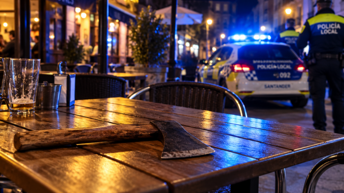 Detenidos dos hombres en Santander por agredir a su pareja y amenazar con un hacha a un joven